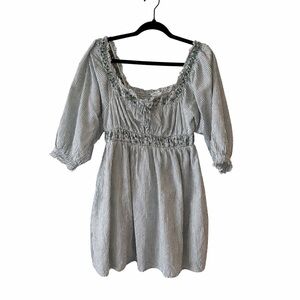 American Eagle Outfitters Sage Green and White Striped Dress size M